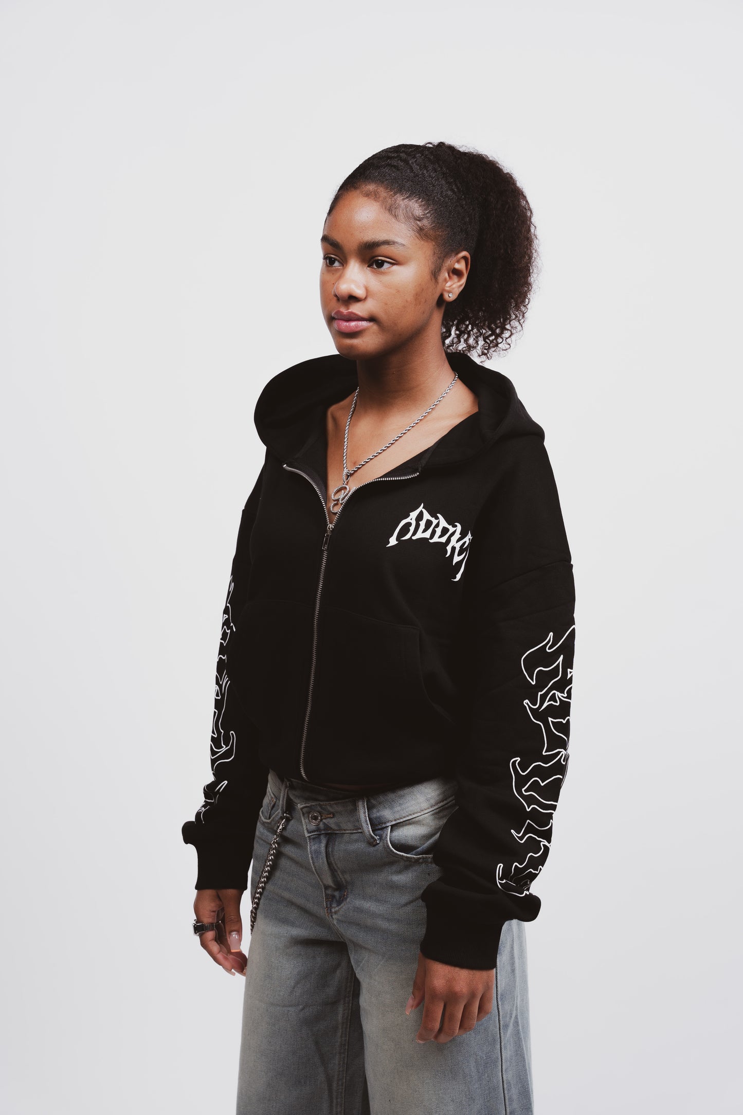 Black Essential Zip Up