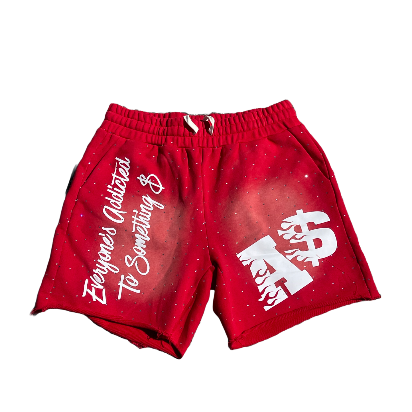 Rhinestone Shorts Red