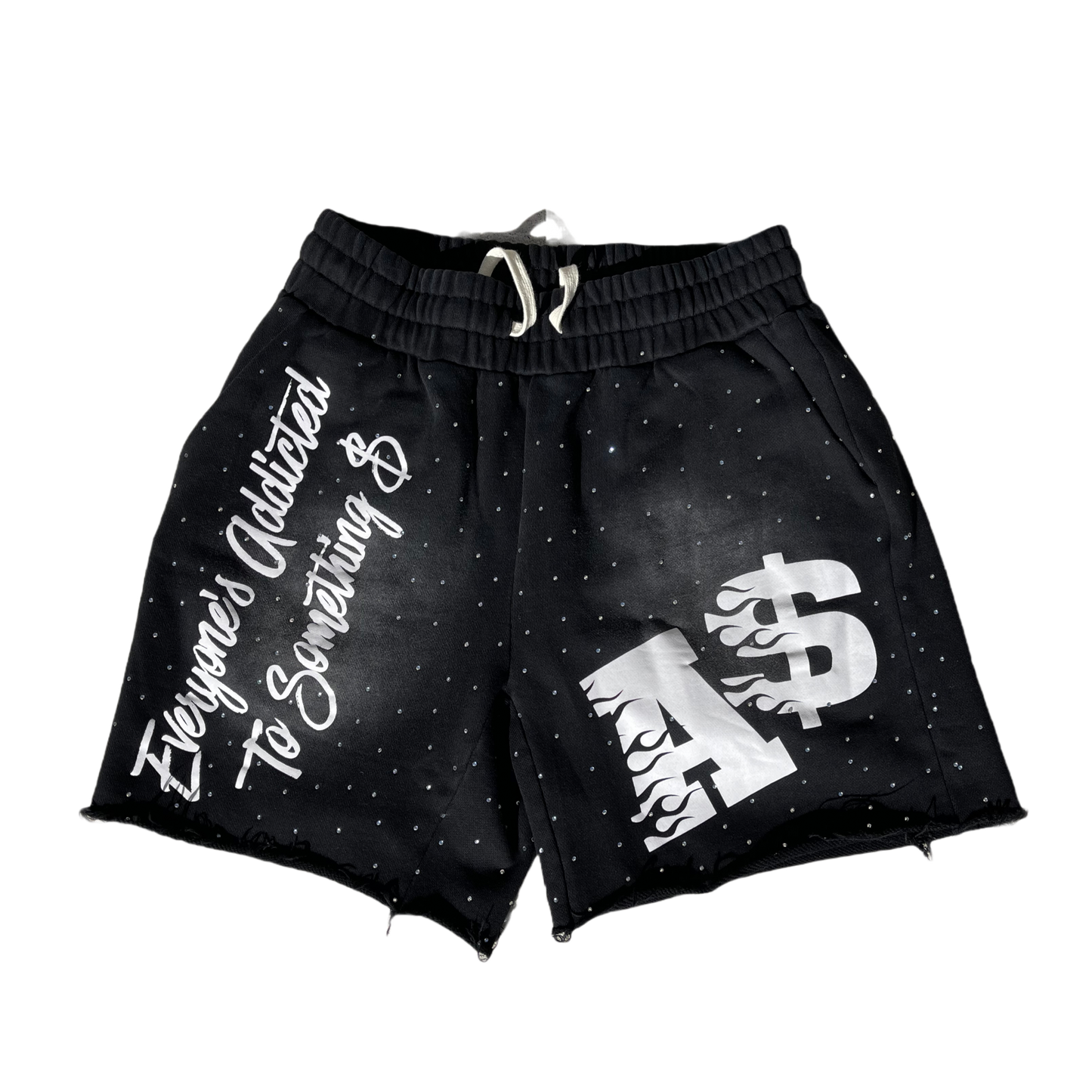 Rhinestone Shorts Black