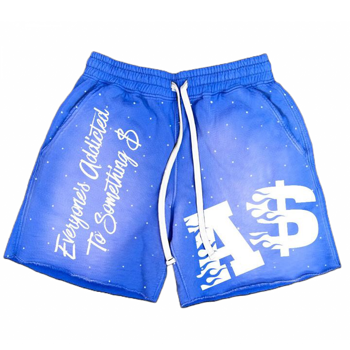 Rhinestone Shorts Blue
