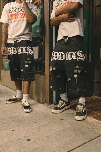 Black Button Shorts