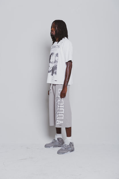 Varsity Grey 3/4 Shorts