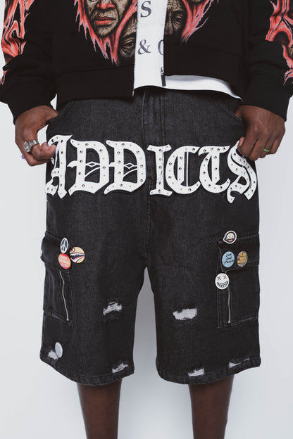 Black Button Shorts