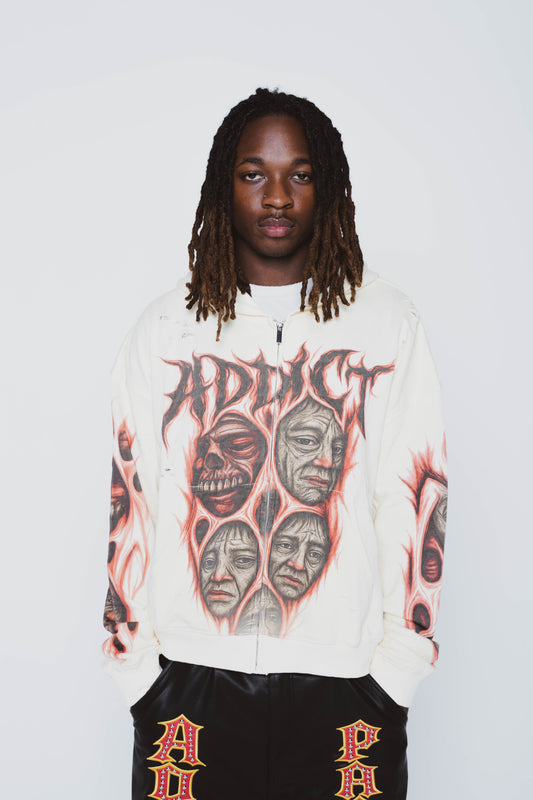 Sh*t Faced Cream Zip up
