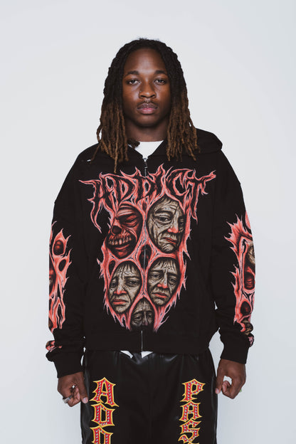 Sh*t Faced Black Zip up