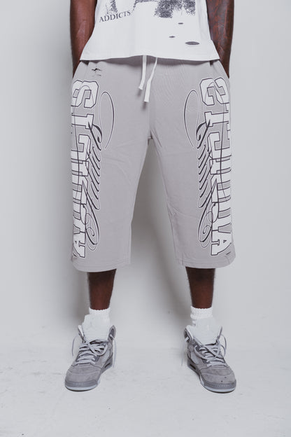 Varsity Grey 3/4 Shorts