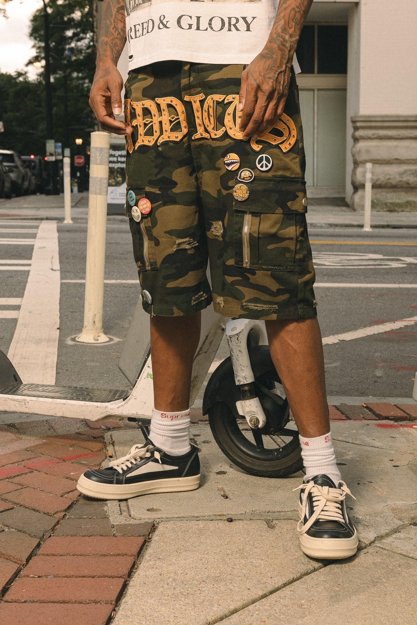 Camo Button Shorts