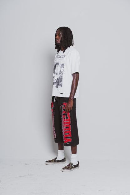 Varsity Black and red 3/4 Shorts