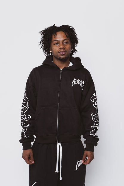 Black Essential Zip Up