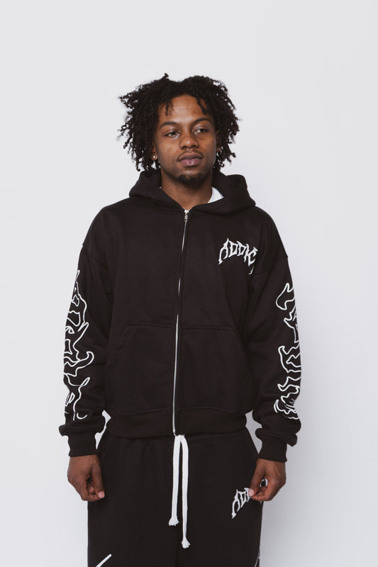 Black Essential Zip Up