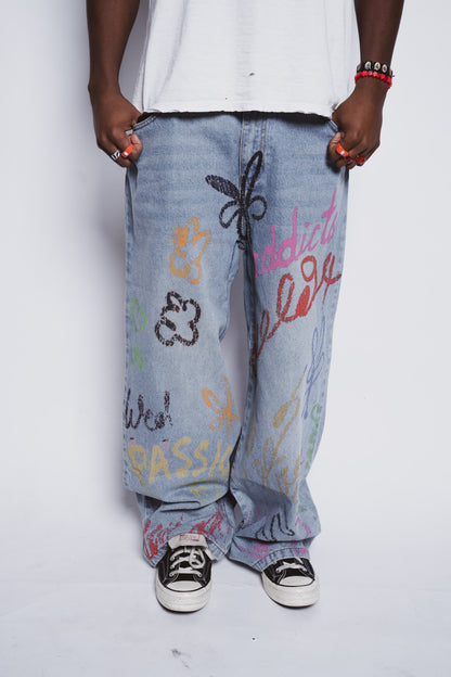 Scribble Scrabble Denim