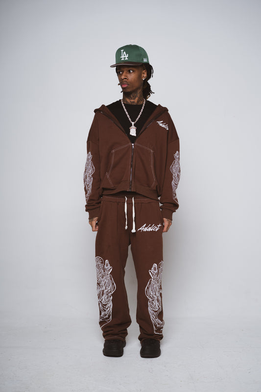 Brown Angel Zip Up