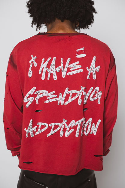 Red Spending Addiction Long Sleeve
