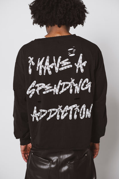 Black Spending Addiction Long Sleeve