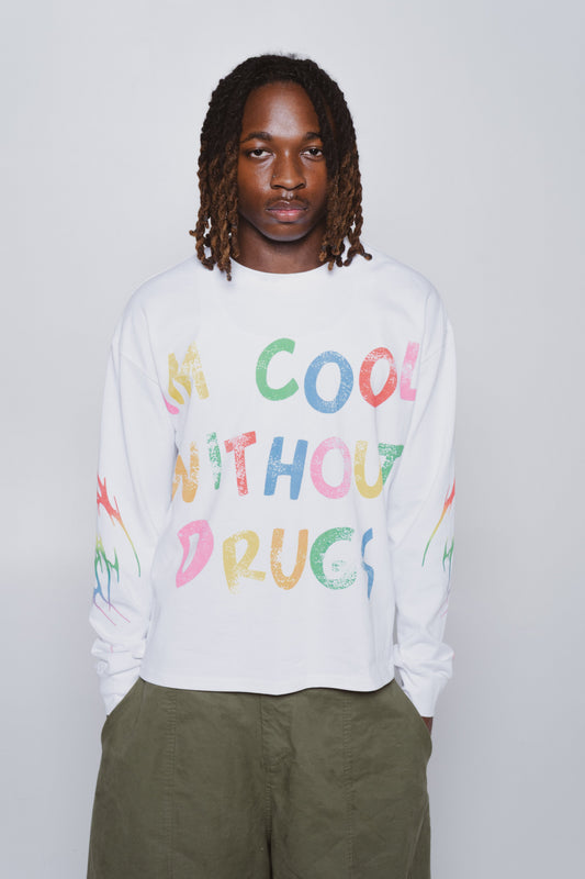 Cool Without Drugs White Long Sleeve