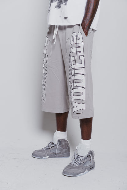 Varsity Grey 3/4 Shorts